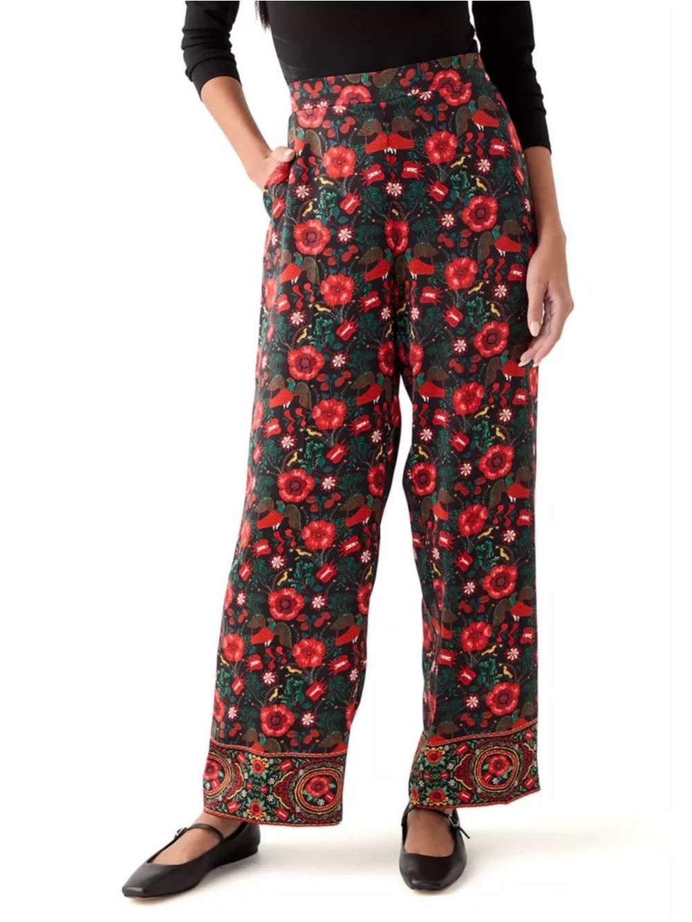 Philosophy Floral Wide Leg Pants Sz L NWT